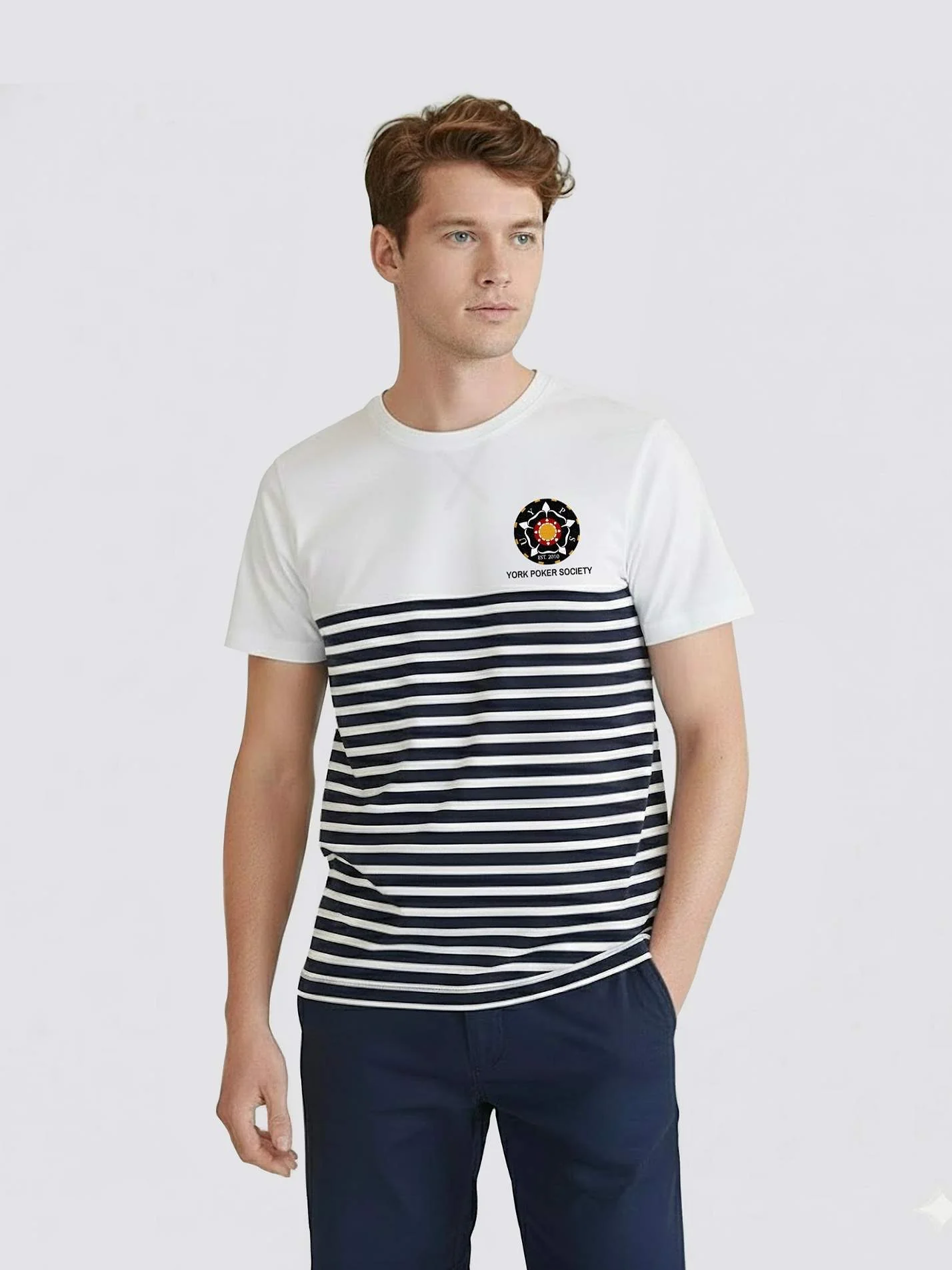 York Poker Society Striped T-Shirt