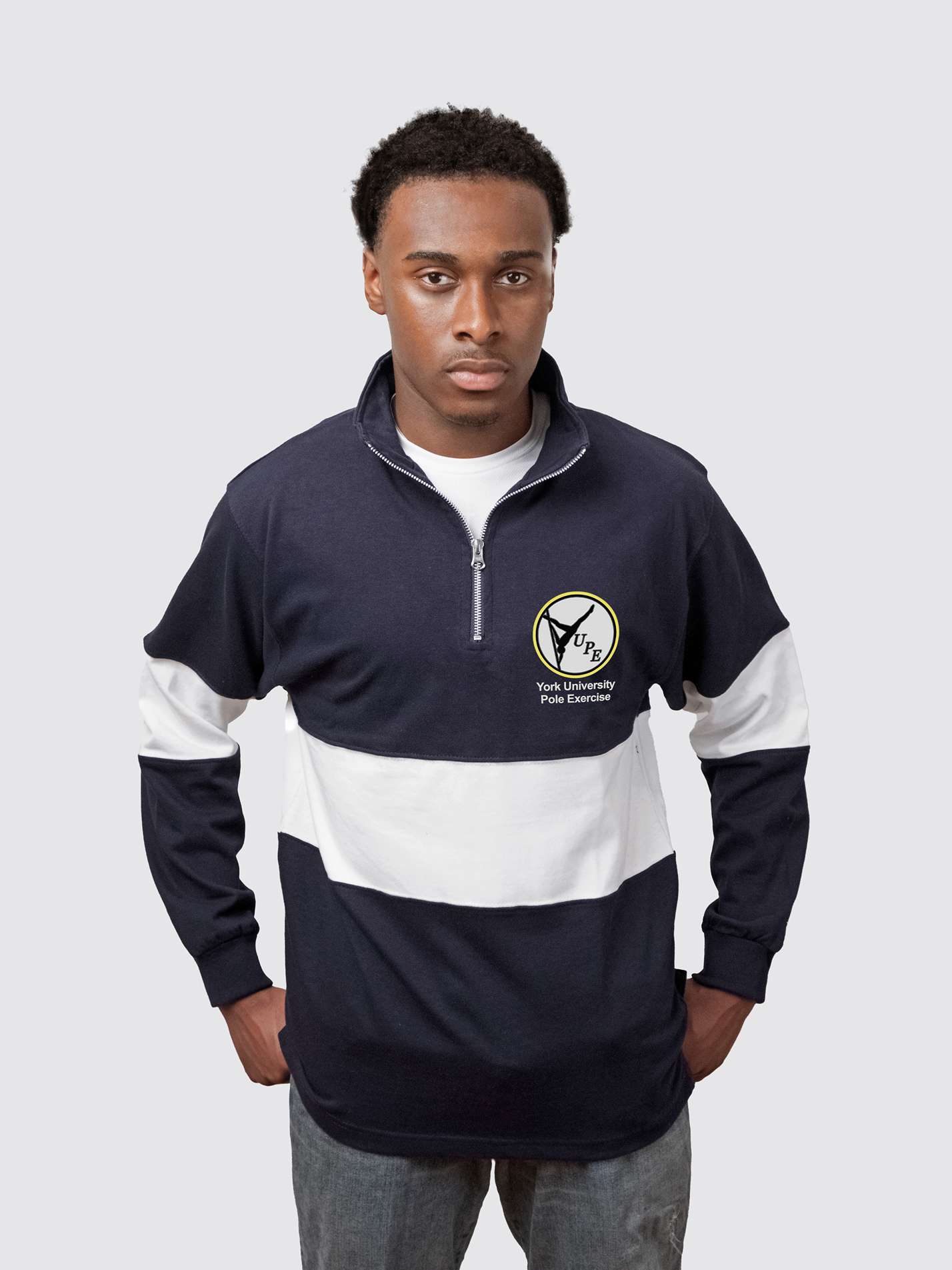 YUPE Unisex Panelled 1/4 Zip Sweatshirt